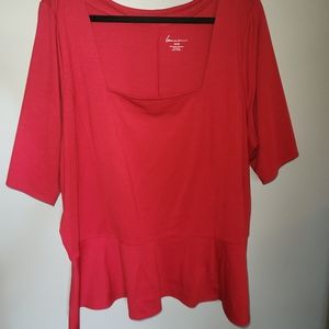 Red peplum top